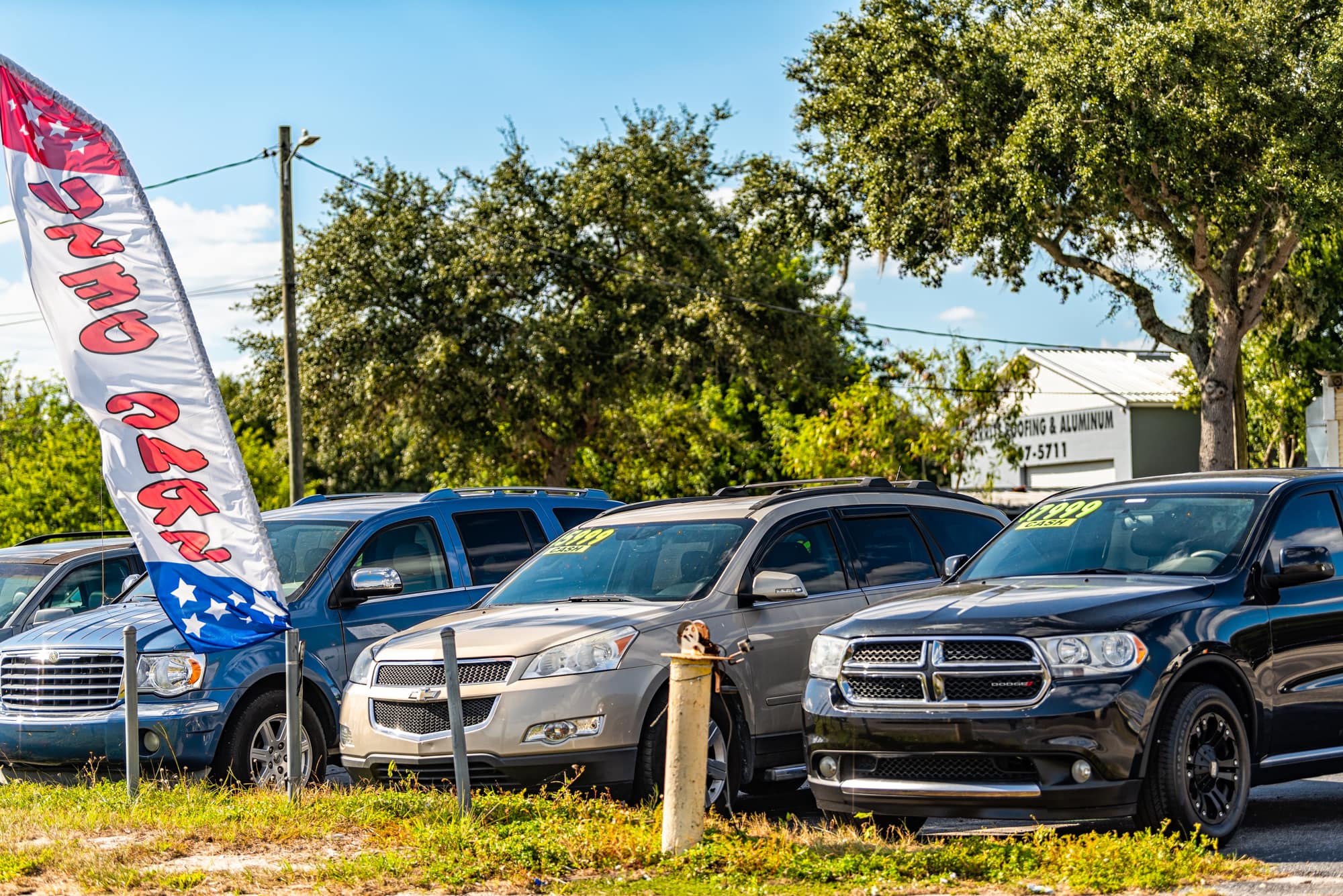 A small independent used car lot